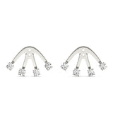 18K White Gold 4-Stone Diamond Earring Jackets