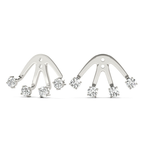 White Platinum 4-Stone Diamond Earring Jackets