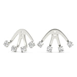 18K White Gold 4-Stone Diamond Earring Jackets