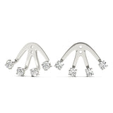 18K White Gold 4-Stone Diamond Earring Jackets