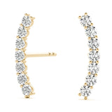 18K Yellow Gold Lab Diamond 5-Stone Earring Jackets
