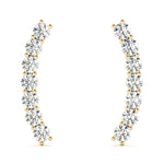 14K Yellow Gold 5 Stone Lab Diamond Earring Jackets