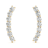 14K Yellow Gold 5 Stone Lab Diamond Earring Jackets