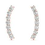 5-Stone Rose Gold Lab Diamond Earring Jackets