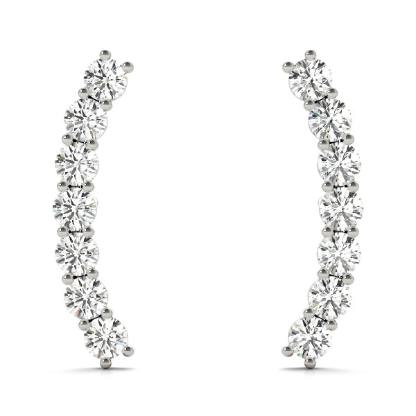 14K White Gold Lab Diamond Earring Jackets