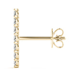 14K Yellow Gold 5 Stone Lab Diamond Earring Jackets