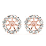 14K Rose Gold Lab Diamond Earring Jacket Pair