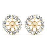 14K Yellow Gold Lab Diamond Earring Jacket Pair