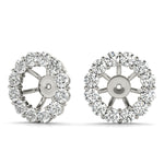 14K White Gold Diamond Earring Jacket Pair