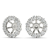 14K White Gold Diamond Earring Jacket Pair