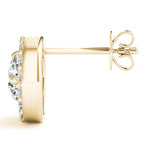 18K Yellow Gold Round Lab Diamond Earrings