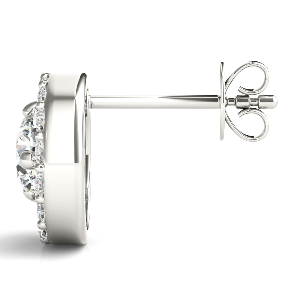 Lab Diamond Round Fashion Earring Pair