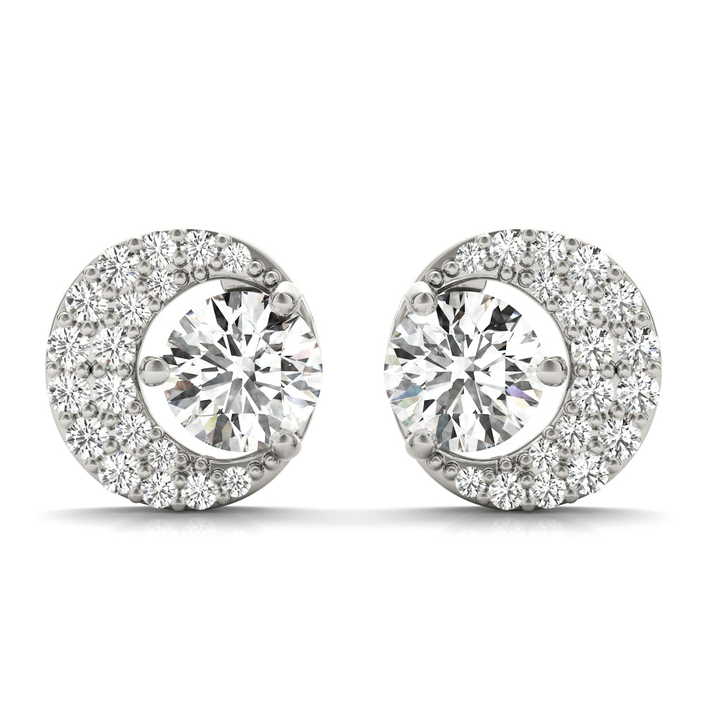 18K White Gold Lab Diamond Earring Pair