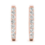 Rose Gold Diamond Hoop Earrings | Lab Grown