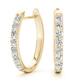 18K Yellow Gold Diamond Hoop Earrings