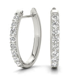 White Platinum Diamond Hoop Earrings