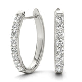 White Platinum Diamond Hoop Earrings
