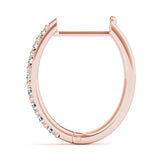 Rose Gold Diamond Hoop Earrings | Lab Grown