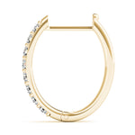 18K Yellow Gold Diamond Hoop Earrings