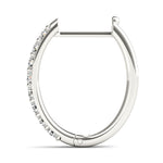 14K White Gold Diamond Hoop Earrings