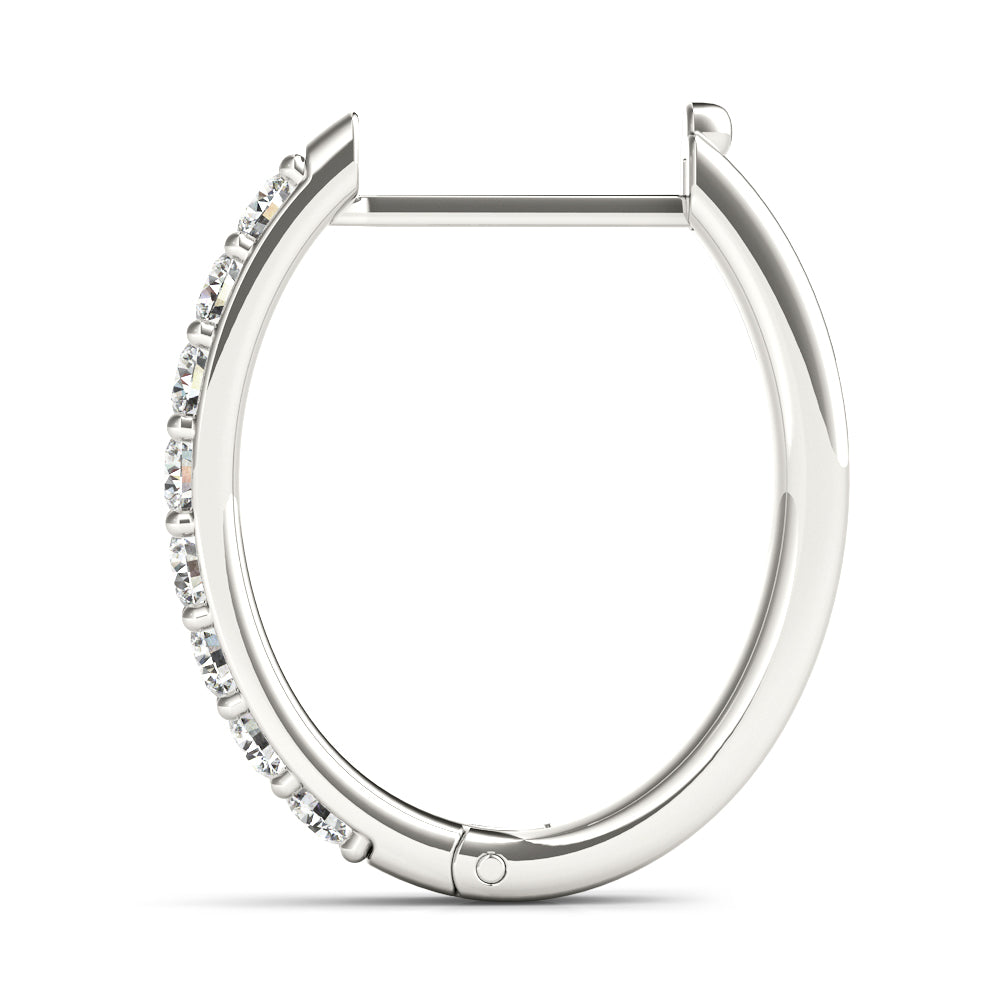 18K White Gold Lab Diamond Hoop Earrings