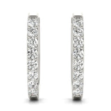 14K White Gold Diamond Hoop Earrings