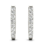 18K White Gold Lab Diamond Hoop Earrings