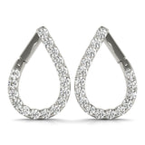 14K White Gold Diamond Fashion Earrings