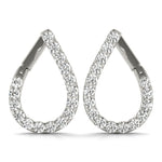 White Platinum Round Diamond Fashion Earrings