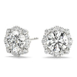 Platinum Lab Diamond Halo Earrings