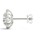 Platinum Lab Diamond Halo Earrings