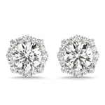 Platinum Lab Diamond Halo Earrings