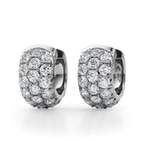 3 Row Lab Diamond Huggie Earrings