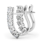 18K White Gold Lab Diamond J-Hoop Earrings