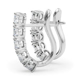 18K White Gold Lab Diamond J-Hoop Earrings