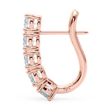 18K Rose Gold Diamond J-Hoop Earrings