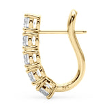 18K Yellow Gold Diamond J-Hoop Earrings