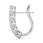 18K White Gold Lab Diamond J-Hoop Earrings