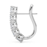 14K White Gold Lab Diamond J-Hoop Earrings