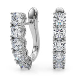 18K White Gold Lab Diamond J-Hoop Earrings