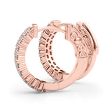 Rose Gold Lab Diamond Double Row Vault Lock Hoops