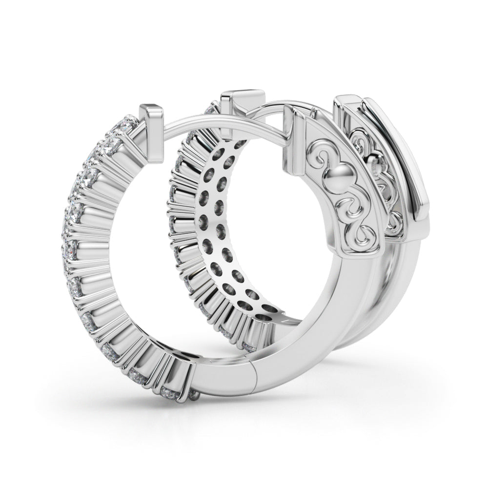 14K Gold Lab Diamond Vault Lock Hoop Earrings