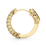 Yellow Gold Lab Diamond Double Row Hoop Earrings