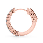 Rose Gold Lab Diamond Double Row Hoop Earrings