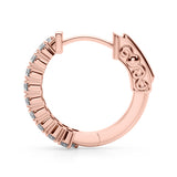 Rose Gold Lab Diamond Double Row Hoop Earrings
