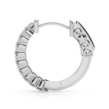 14K Gold Lab Diamond Vault Lock Hoop Earrings