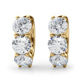 14K Yellow Gold Lab Diamond Round Hoop Earrings