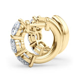 18K Yellow Gold Diamond Huggie Hoop Earrings