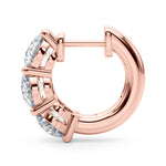 18K Rose Gold Lab Diamond Hoop Earrings
