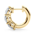 18K Yellow Gold Diamond Huggie Hoop Earrings